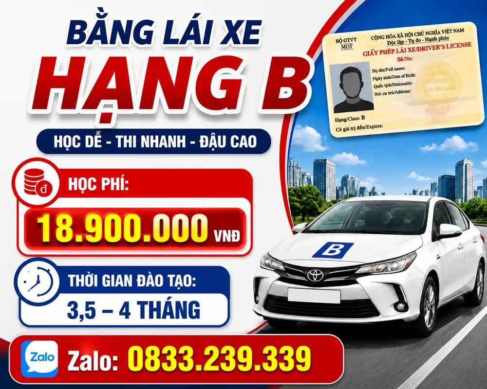 Học Bằng Lái Xe Ô Tô Hạng B 3 Học Bằng Lái Xe Hạng B